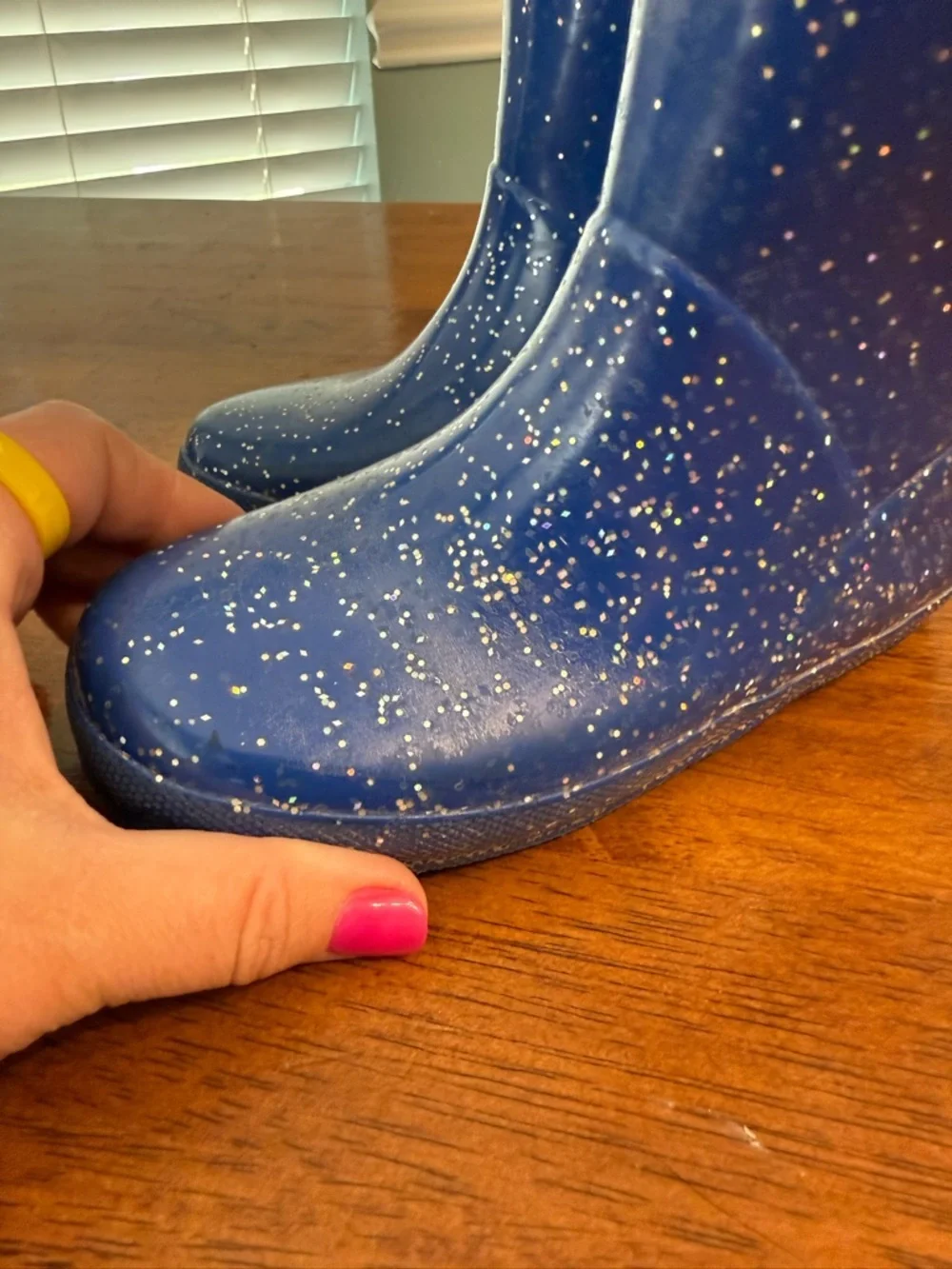Hunter Kids First Classic Giant Glitter Rain Boots Blue Size 13/1